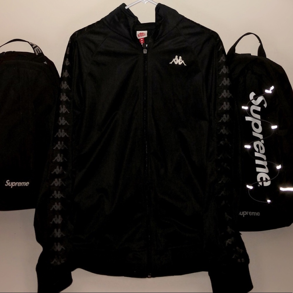 Black Kappa Zip Up Jacket